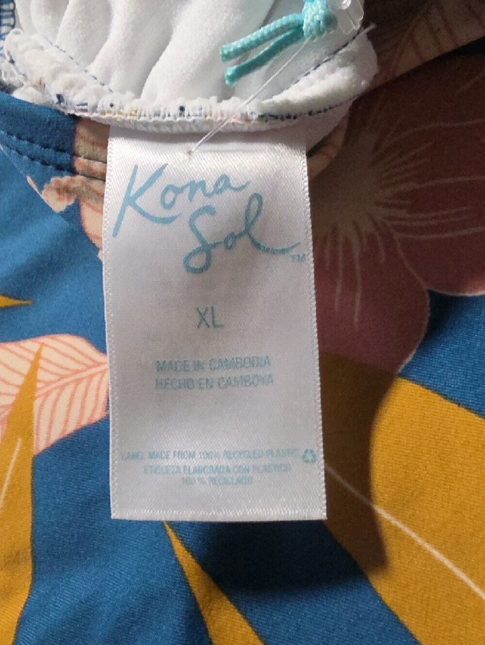NWT - Kona Sol One-Piece Swimsuit in Tropical Print - XL - Picture 5 of 8